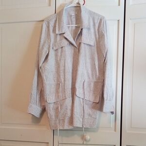 Calvin Klein Cream Utility Jacket with Relaxed Style